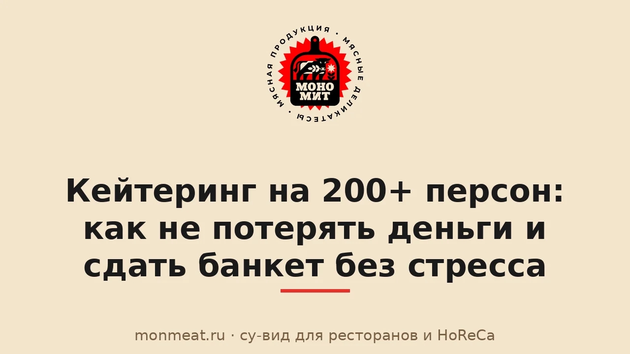 Кейтеринг на 200+ персон: как не потерять деньги и сдать банкет без стресса